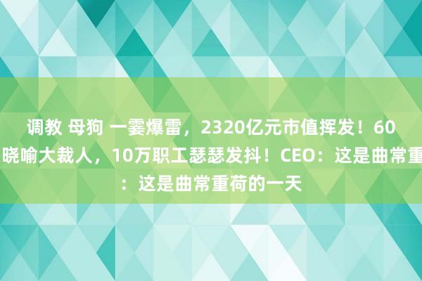 调教 母狗 一霎爆雷，2320亿元市值挥发！6000亿巨头晓喻大裁人，10万职工瑟瑟发抖！CEO：这是曲常重荷的一天