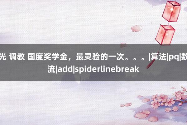 耳光 调教 国度奖学金，最灵验的一次。。。|算法|pq|数据流|add|spiderlinebreak