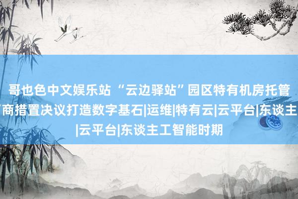 哥也色中文娱乐站 “云边驿站”园区特有机房托管数据安全厂商措置决议打造数字基石|运维|特有云|云平台|东谈主工智能时期