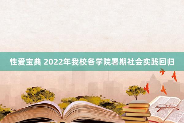 性爱宝典 2022年我校各学院暑期社会实践回归